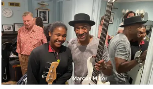 An image of Marikit with Marcus Miller